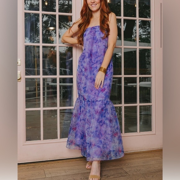 Buddy Love Dresses & Skirts - Buddy Love Dayton Strapless Maxi Dress Mermaid Ripple Purple Size XS